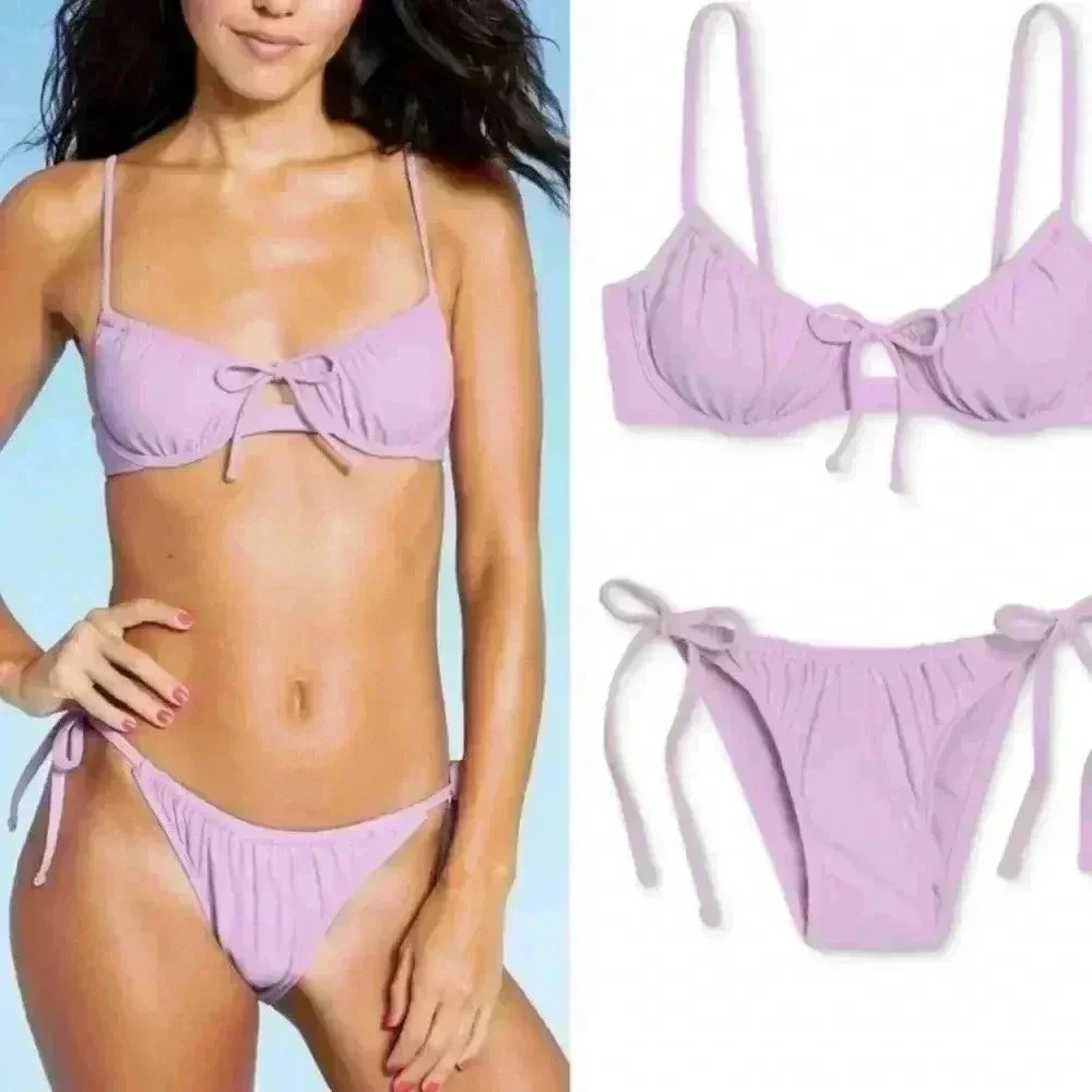 Xhilaration Lilac Bikini 2 piece set - Picture 2 of 6